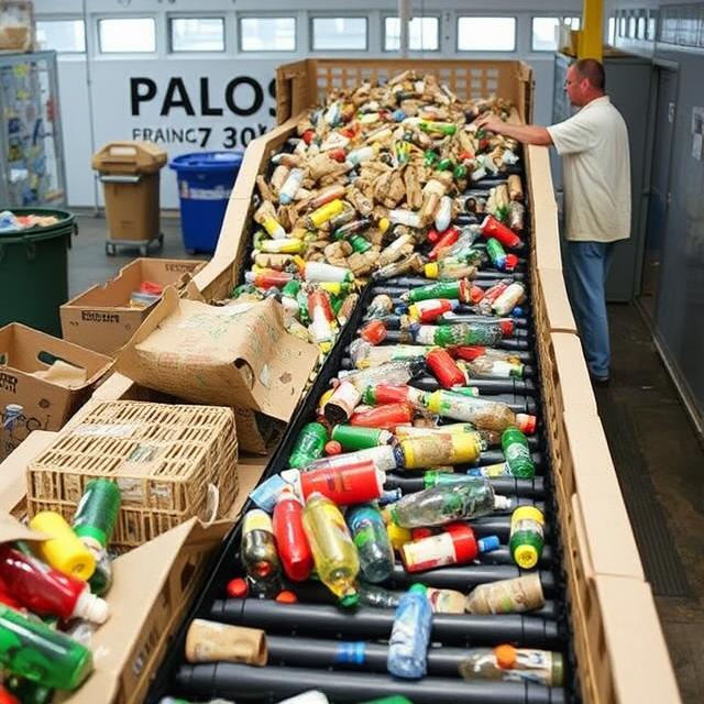 Chaîne de tri et produits recyclés